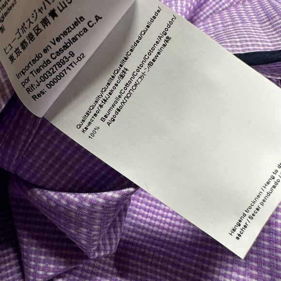 Boss Hugo Boss Men's Purple Jesse Button Down Dress Shirt Size 38 / 15 NWT - Picture 9 of 12